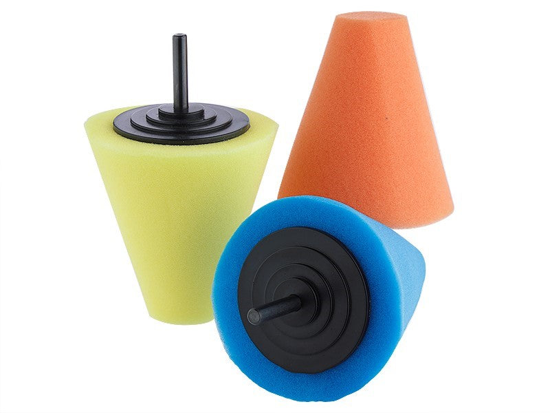 Polerkegler 3 stk med M6-adapter i afskåret kegleform