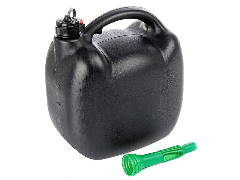 Benzindunk i plast 10 l oval sort med låg