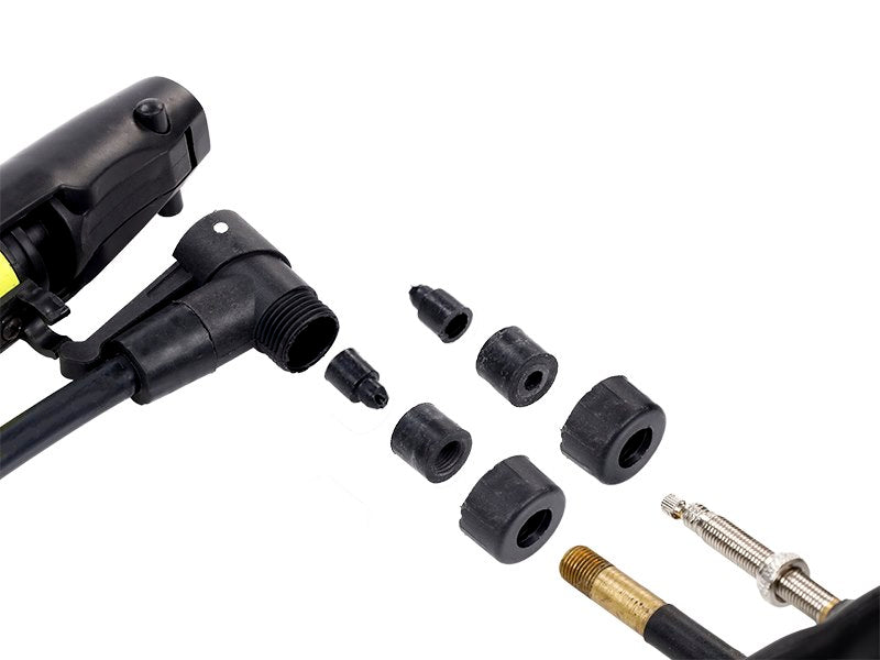 Minipumpe med beslag til montering på cykel