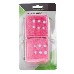 Pink plys terninger til bil med snor til ophæng