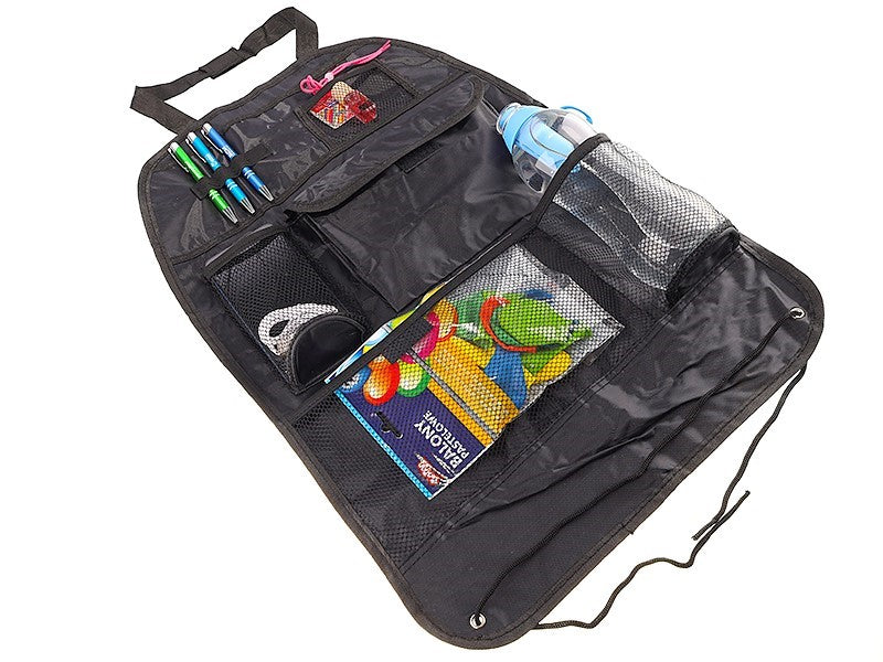 Sort bagsædeorganizer med flere lommer