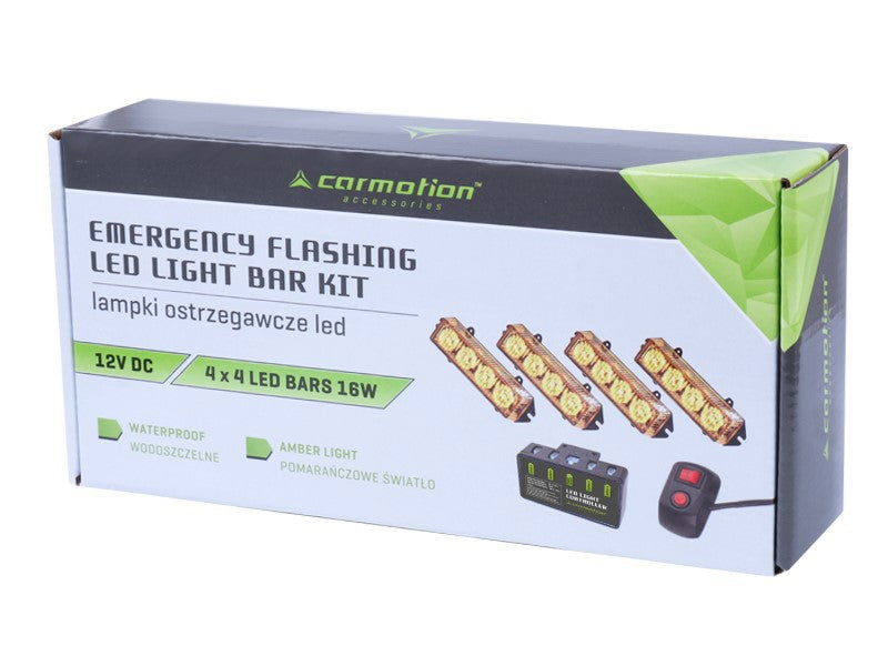 Universale advarselslamper med 16 lysfunktioner og orange LED
