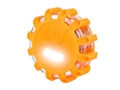 Orange advarselslampe med magnetisk montering og krog
