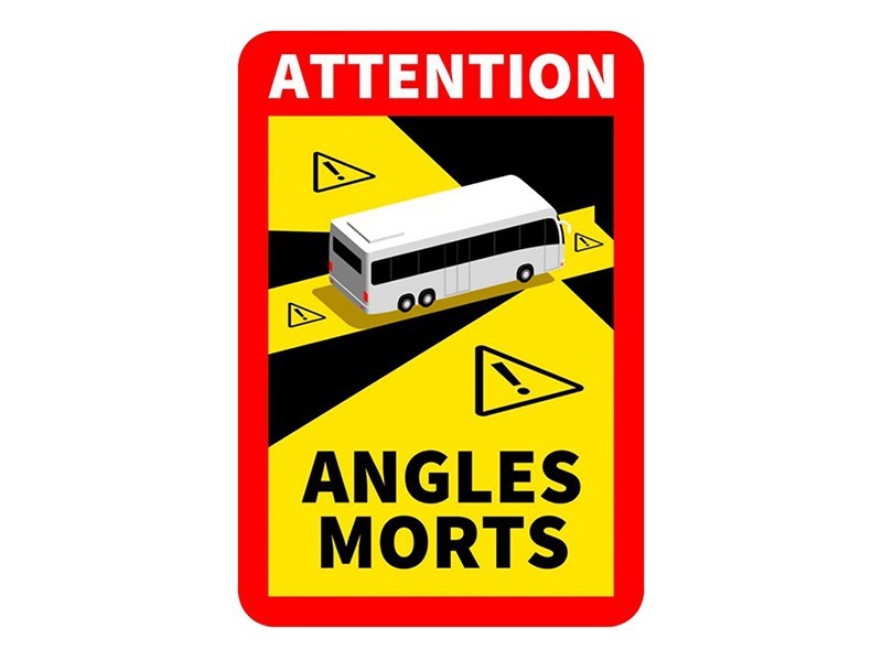 Dødvinkelmærkat ANGLES MORTS 25x17 cm til bus