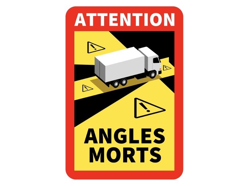 Dødvinkelmærkat ANGLES MORTS 25 x 17 cm med laminat