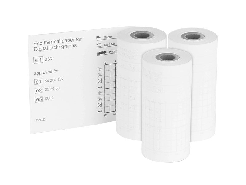 Tachografpapir til digital tachograf, 3 ruller x 8 m