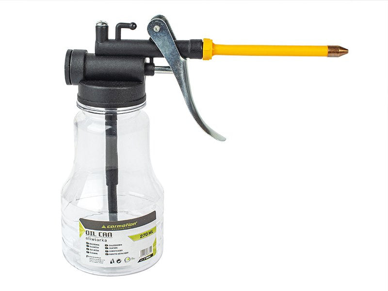 Transparent oliekande 270 ml med præcis dispenser og stift rør