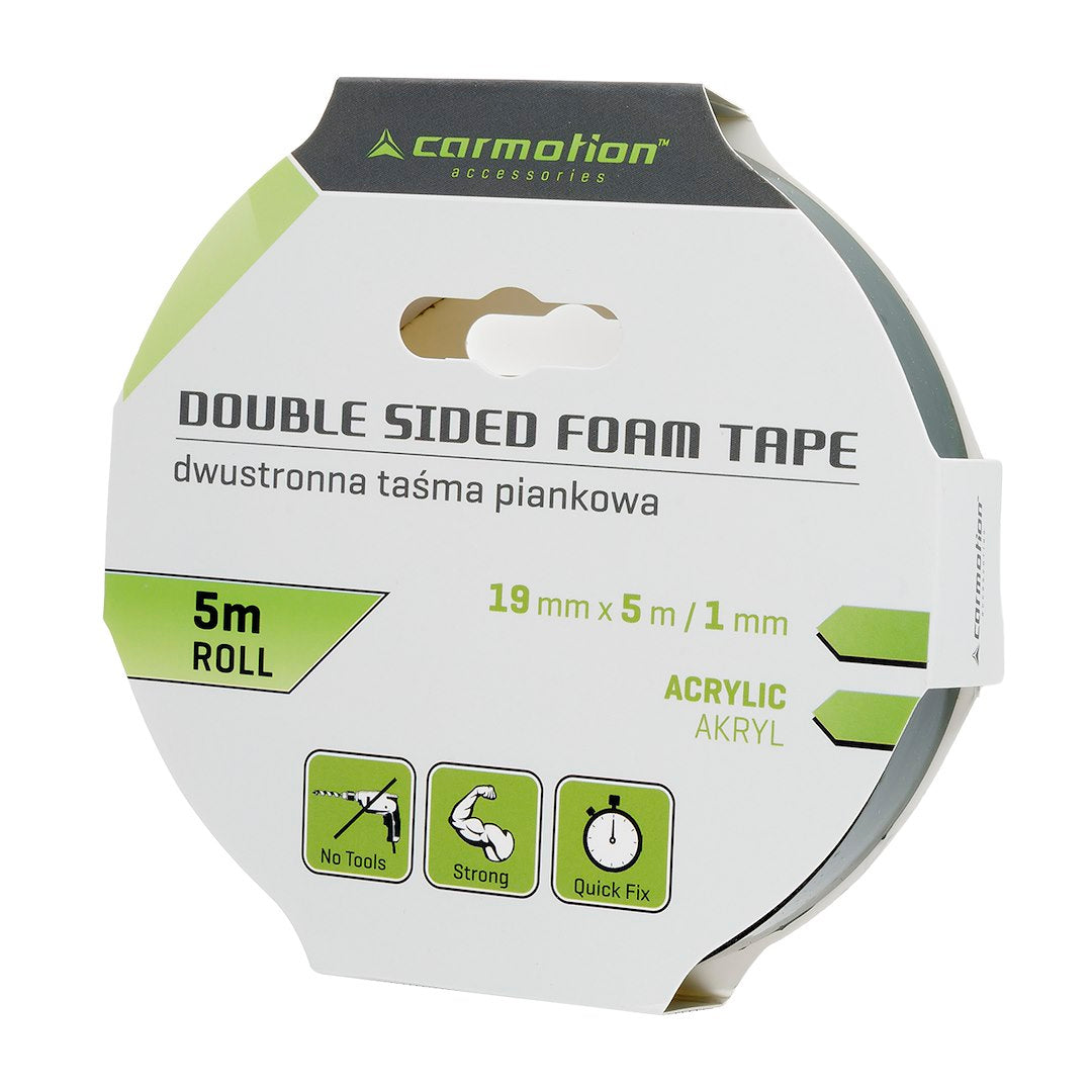Monteringstape i akrylskum 19 mm bred og 5 m lang