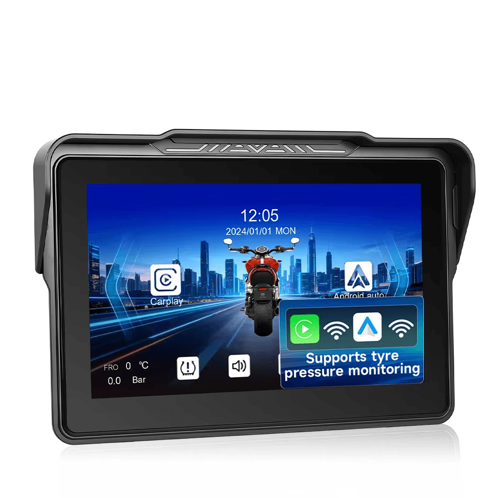 7” motorcykel skærm med CarPlay, Android Auto, AirPlay og TPMS