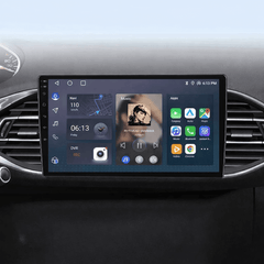 Peugeot 308 13-21 - 9" Radio m. Apple CarPlay og Android Auto i bilens instrumentbord.