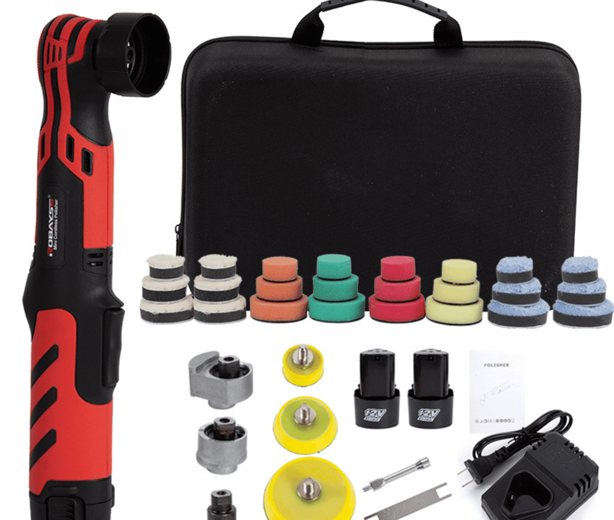 Mini Polermaskine 12V Ledningsfri – 24 Dele med 2 Batterier