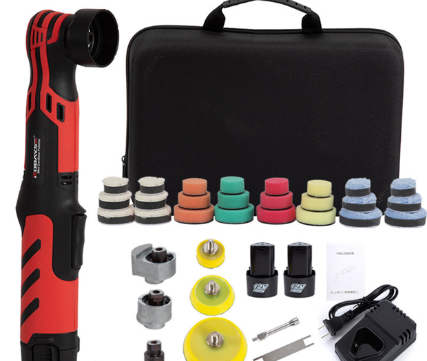 Mini Polermaskine 12V Ledningsfri – 24 Dele med 2 Batterier