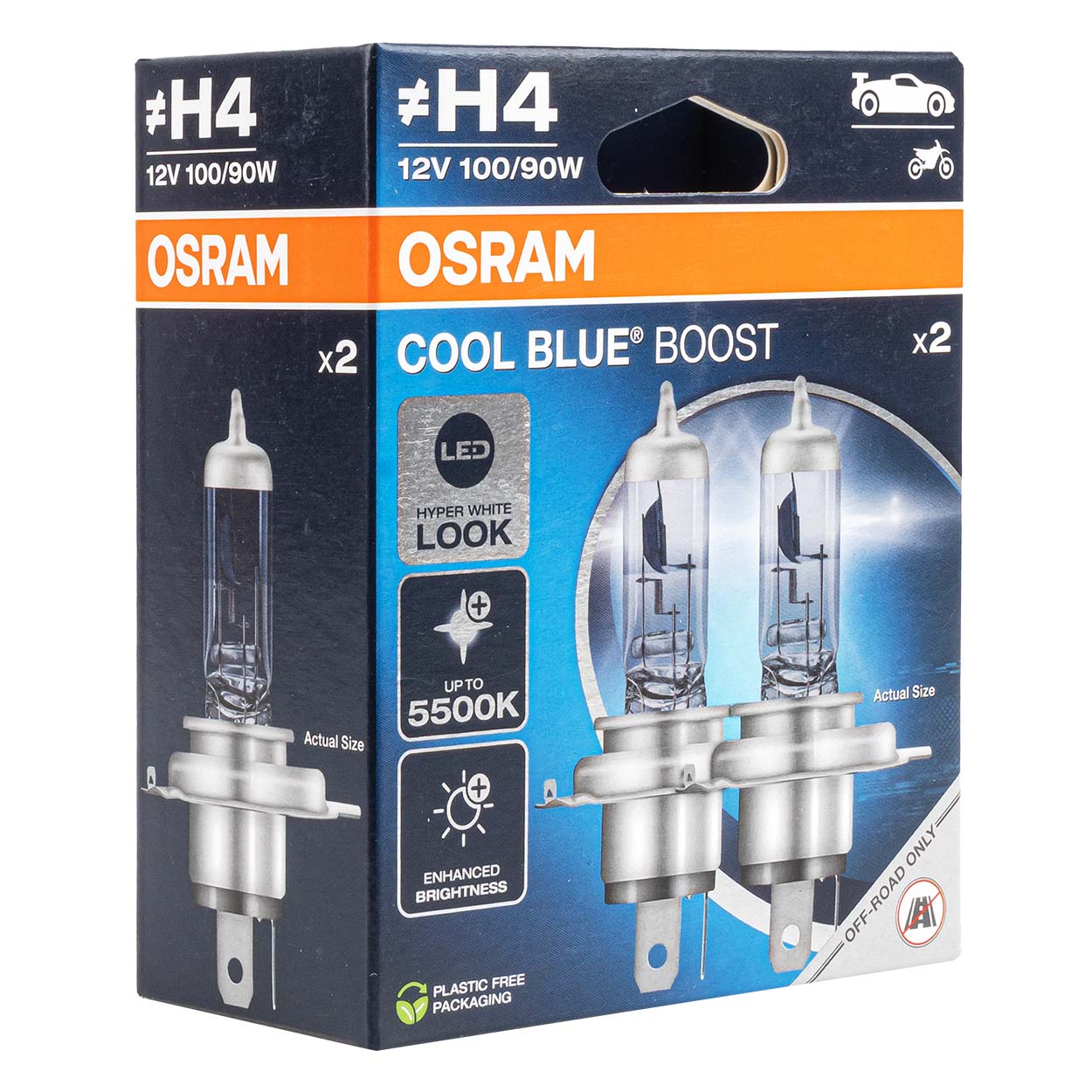 Osram H4 Cool Blue Boost halogenpære 100/90W