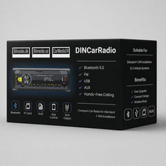 Connect 1-DIN Bilradio med Bluetooth 5.0, FM, USB, AUX & Håndfri