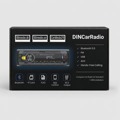 Connect 1-DIN Bilradio med Bluetooth 5.0, FM, USB, AUX & Håndfri