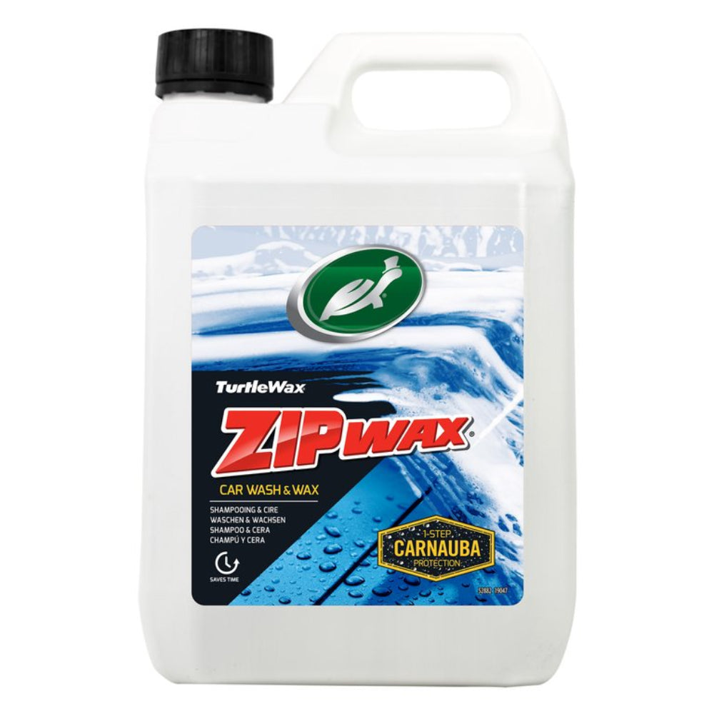 Turtle Wax Zip Wax Shampoo 2,5 Liter, concentrated car wash and wax for a glossy finish and protection.