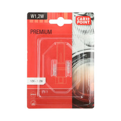 Carpoint. Premium-bilpærer 12V W1,2W, 2 stk.