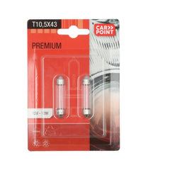Carpoint Premium C10W-pærer til bil 12V, 2 stk.