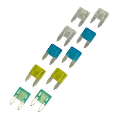 Carpoint Mini-fladsikringer, assorterede 15-30 A, 10 stk.
