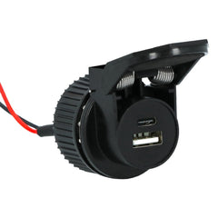 Carpoint indbygningsstik USB-A + USB-C 12/24V