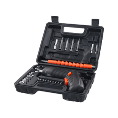 Elektrisk Skruetrækker Sæt 47 Dele – 3.6V Trådløs Multiværktøj i opbevaringskasse med værktøj og tilbehør.