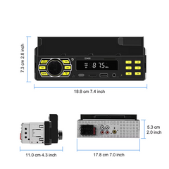 Universel 1-DIN Radio med telefonholder, USB-C og Bluetooth 5.1