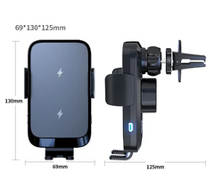 Trådløs Biloplader & Mobilholder 15W – Automatisk Klemme & 360° Rotation