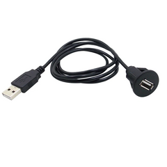 USB forlængerkabel til bilradio – USB han til hun med panelmontering