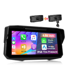 6,86” motorcykel skærm med CarPlay, Android Auto, AirPlay og TPMS