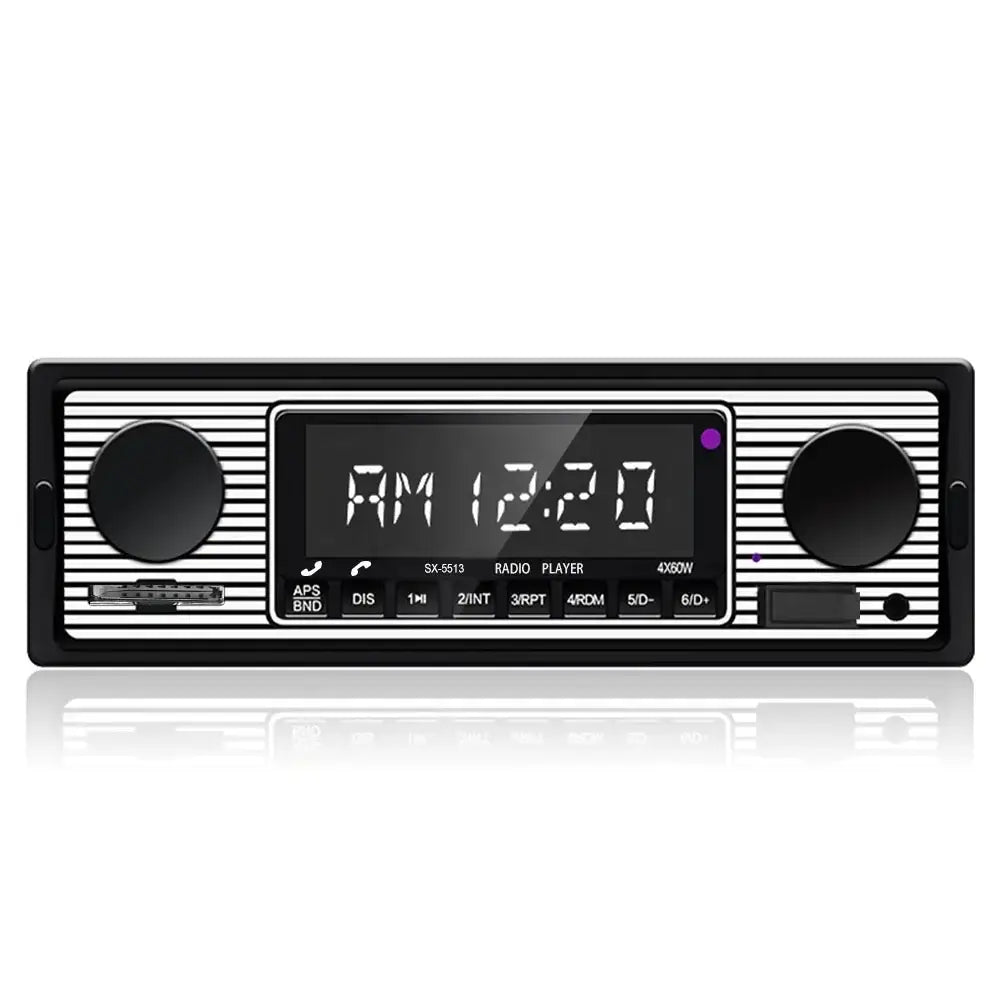 1 DIN Bilradio med Bluetooth, USB & Retro Design