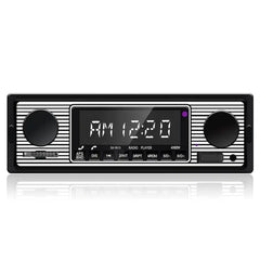 1 DIN Bilradio med Bluetooth, USB & Retro Design