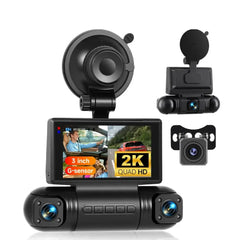 3" 2K Dashcam med 4 Kameraer – IPS Skærm, G-Sensor & DVR Optager