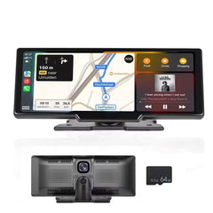 9,3" Apple CarPlay Skærm med Indbygget Dashcam og 64 GB SD-kort