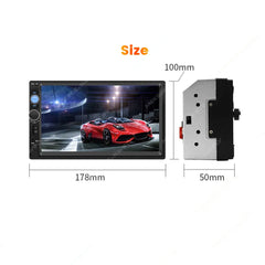 Universel - 7" 2-din radio m. Apple Carplay og Android Auto (kabel)