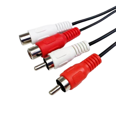 RCA forlængerkabel – 1 meter (rød/hvid, han til hun)