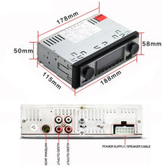 1 DIN Bilradio med Bluetooth, USB & Retro Design