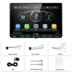 1 DIN Bilradio med 7" Justerbar Touchskærm – Apple CarPlay & Android Auto