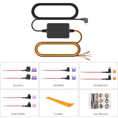 Hardwire Kit USB-C til Dashcam – 12V/24V til 5V med Parkeringsovervågning
