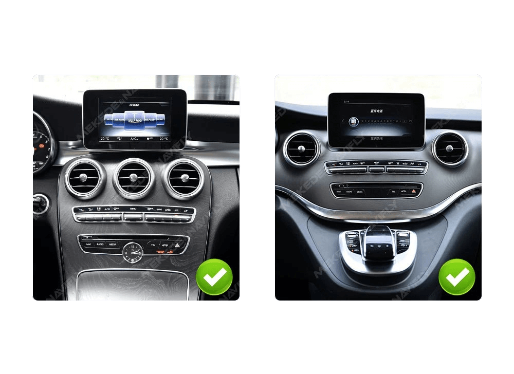 Mercedes-Benz C-Klasse og Vito – 12,5" Radio med Wireless Apple CarPlay & Android Auto installation dashboard images