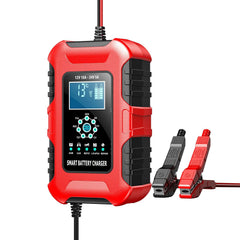 Smart Batterilader 12V 10A / 24V 5A - Intelligent oplader med display og klips til effektiv batteriadministration.