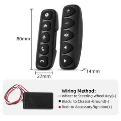 Trådløs Ratbetjening med 10 Knapper – Universal LED Fjernbetjening til Bilradio & Navigation med målinger