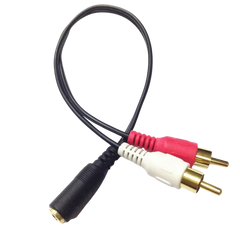 RCA til 3,5 mm AUX splitter – han (rød/hvid) til hun (jack)
