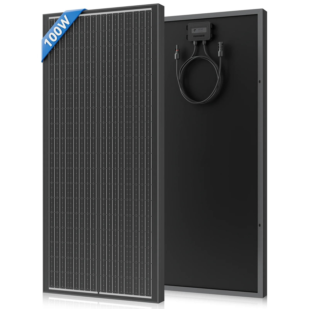 100W Solpanel – 2 stk. Monokrystallinske Solpaneler (200W Samlet)