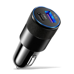 Bil-lader med USB-A og USB-C – hurtigopladning