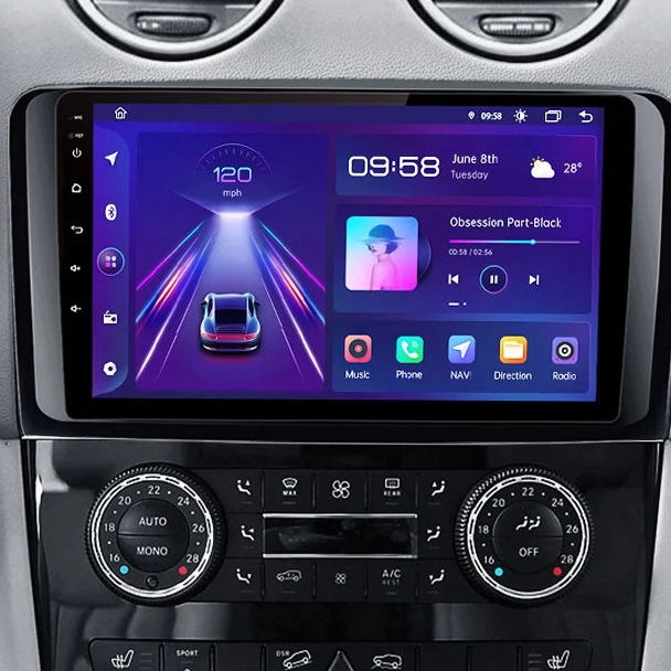 Mercedes-Benz ML - 9" Radio m. Apple CarPlay og Android Auto (2+32GB)